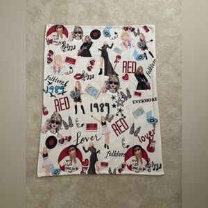 Taylor Swift Graphic Blanket with Music and Fashion Icons